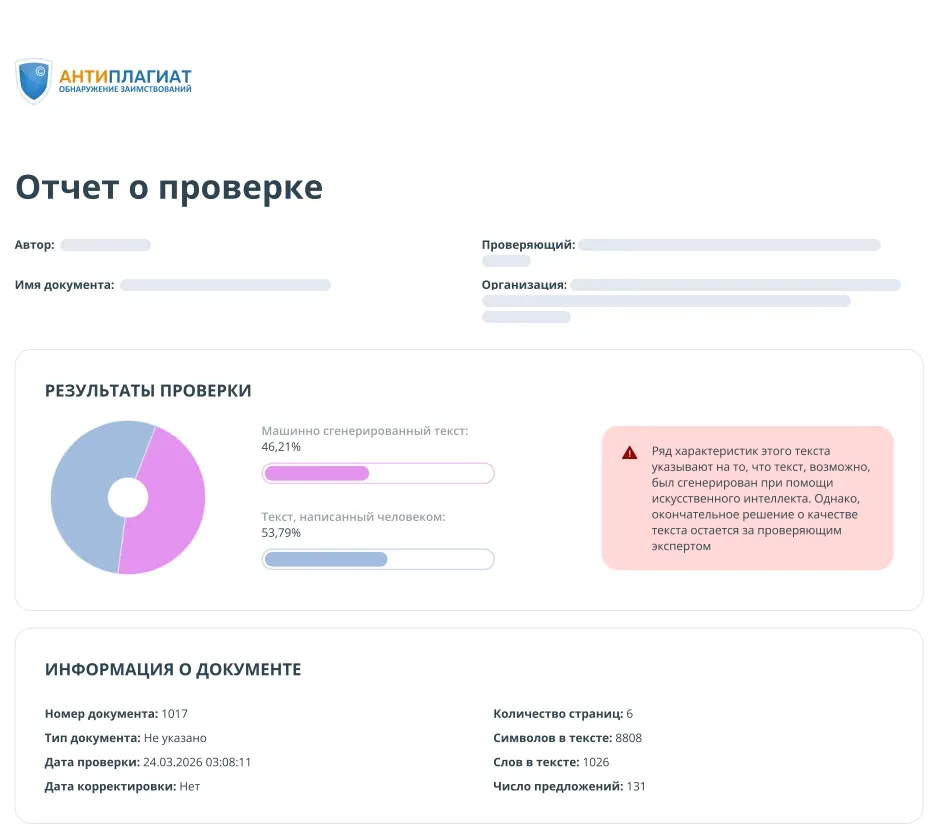 Отчёт об ИИ, страница 1: сводка